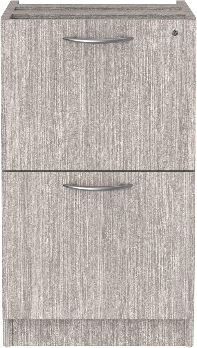 Alera Alera Valencia Series Full Pedestal File, Left or Right, 2 Legal/Letter-Size File Drawers, Gray, 15.63" x 20.5" x 28.5"