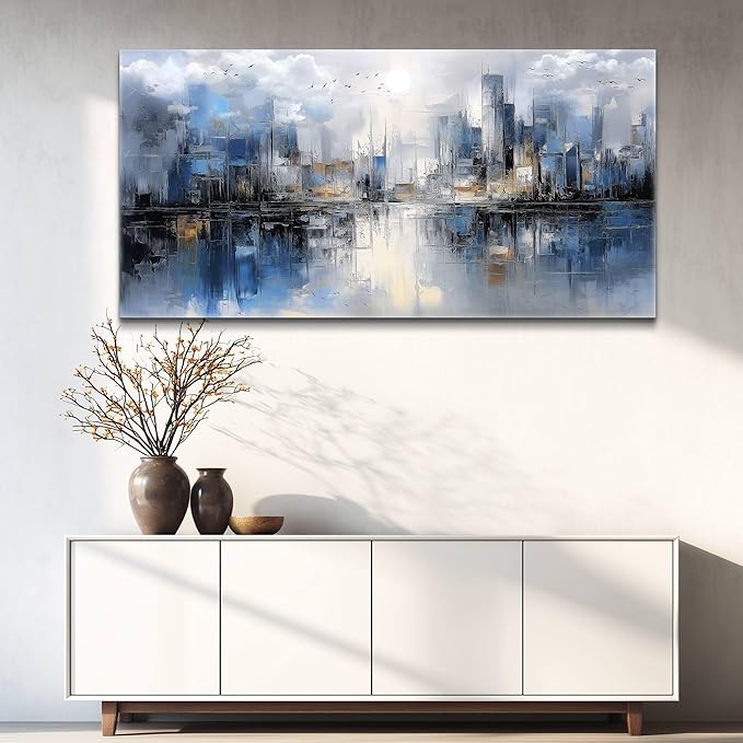 FUHAIHUA Large Wall Decor For Living Room Canvas Wall Art For Office Wall Decorations For Bedroom Abstract Watercolor Painting Artwork Room Home Decor 24x48 In