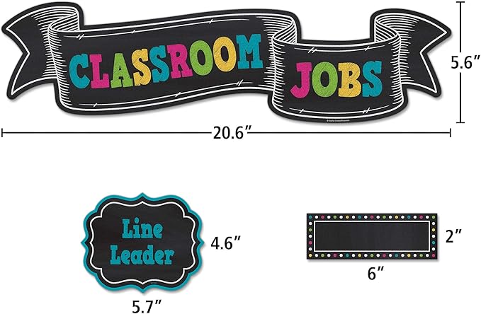 Teacher Created Resources Chalkboard Brights Classroom Jobs Mini Bulletin Board (TCR5653)