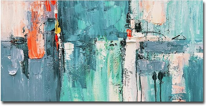 KSALPCH Modern Abstract Painting Oil Painting Large Original Abstract Painting Landscape Multicoloured Canvas Wall Art Hand Wall Art 3D Abstract Wall Art Extra Large Wall Art Wall Painting