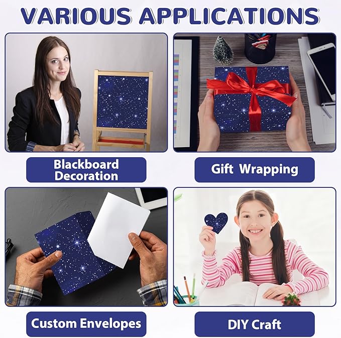 Outer Space Bulletin Board Paper Roll Night Sky Bulletin Board Background Paper Not Easy to Fade Bulletins Decorations for Back to School Poster Papers Arts Crafts Classroom Supply 15.8inx20ft