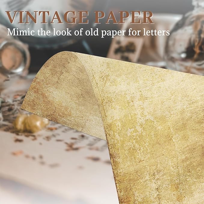 Goefun Vintage Stationery Paper, Parchment Printer Paper 8.5 x 11, 100 Sheets Aged Stationery for Letter Writing, Certificates, Diplomas, Resumes, Crafts（100 GSM）