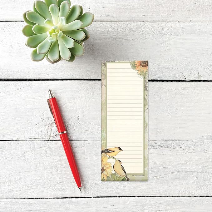 Current Seasonal Birds Magnetic Notepad Set – Set of 12 Mini Memo Pads, 12 Designs, 30-Sheet Pads, 2½ x 6½ Inches, Shopping List, To-Do Notes, Printed in The USA