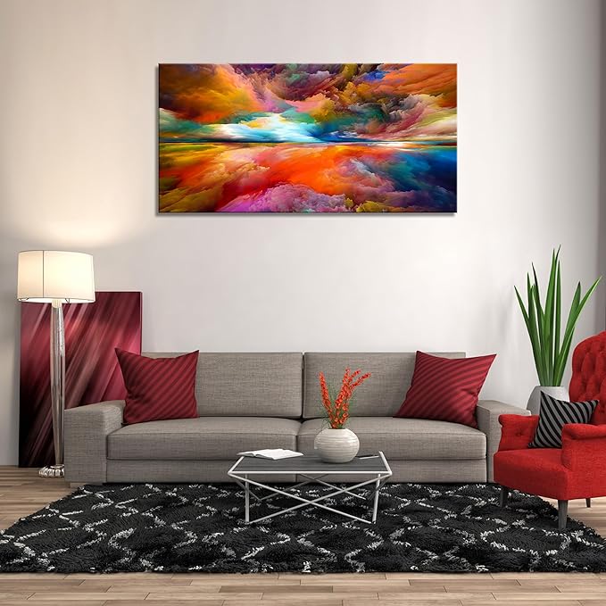 YYYYHPP YP2050 Abstract Wall Art Colorful Clouds Landscape Pictures Canvas Prints Paintings Ready to Hang for Living Room Bedroom Kitchen Home and Office Wall Decor
