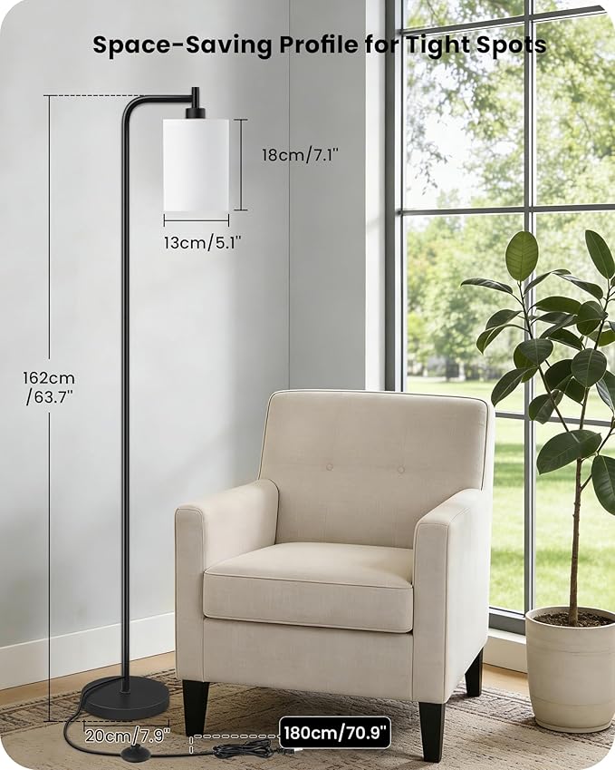 2Pack Dimmable Floor Lamp for Living Room with Remote and Foot Switch, Modern Standing, Corner Lamp,10W Bulb 3 Color Temperatures, for Bedroom, Office, ETL Listed, Black and White CW19LDP205