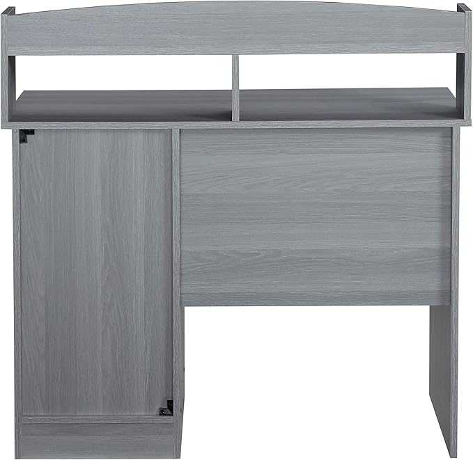 Techni Mobili Modern Office Hutch Writing Desk, Grey