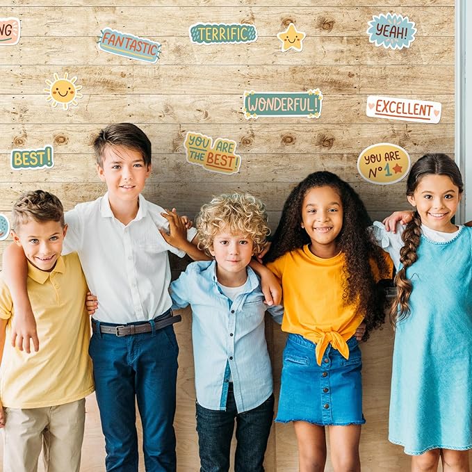 Bulletin Board Paper 48'' x 107'' Class Boards for Classroom Bulletin Boards Everyone is Welcome Classroom Board Decor Pillows Curtains Crafts(Rustic Wood,4 Pcs)