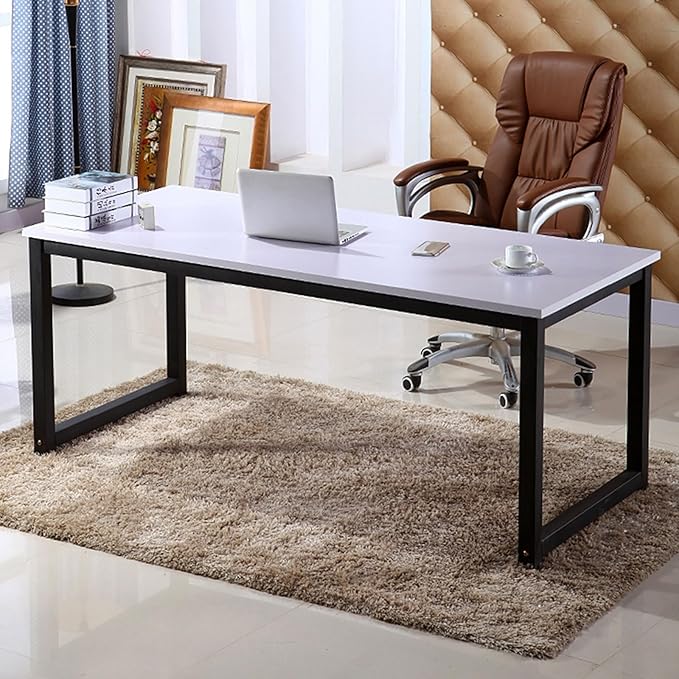 Modern Simple Computer Desk Gaming Writing Work from Home Study Desk Large Legroom,Sturdy Metal Frame,Home Office Desk for Bedroom,for Writing,Executive,Study,Work(B2,55 L x 23.6" W(140x60cm))