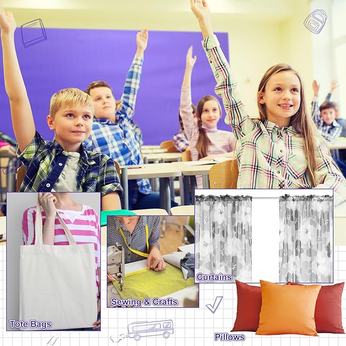 Bulletin Board Fabric 48 '' x 107 '' Class Fabric for Classroom Bulletin Board Decor, Pillows, Curtains, Crafts(Purple)