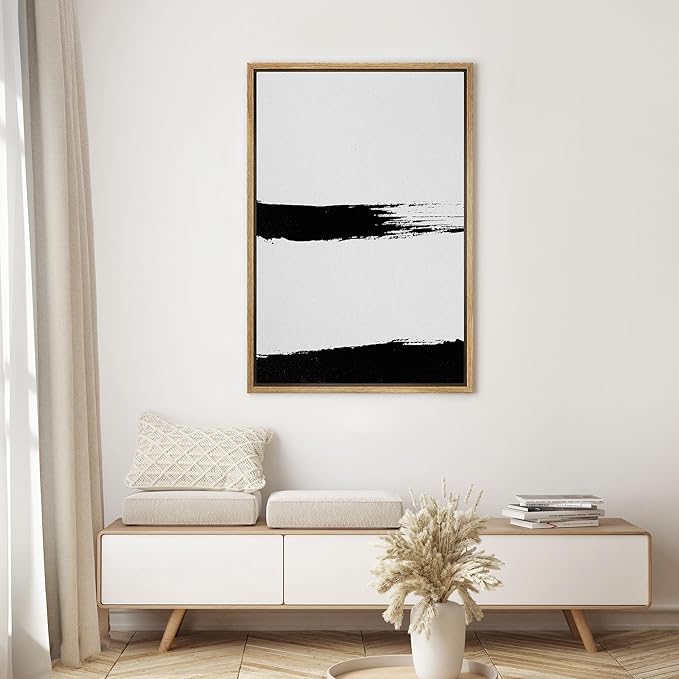 SIGNWIN Framed Canvas Wall Art Abstract Color Block Canvas Prints Home Artwork for Living Room,Bedroom - 24x36 inches