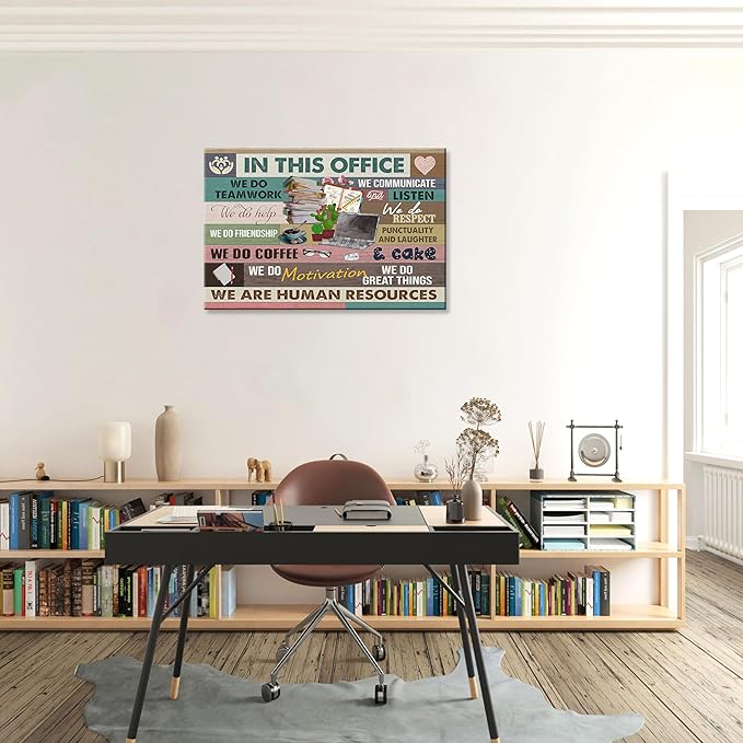 Inspirational Wall Art for Office In This Office We Are Human Resources Wall Art Office Wall Decor Modern Motivation Quotes Painting Prints Prints Artwork for Home Office Decor 16x12in Framed