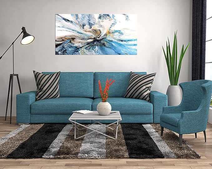 DZL Art A74962 Large Abstract Canvas Wall Art For Living Room Decoration Abstract Watercolor Picture Canvas Prints Painting for for Office Wall Decor Home Decorations