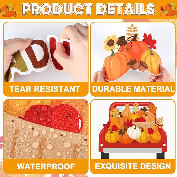 gisgfim Fall Thanksgiving Bulletin Board Decorations Give Thanks to The Lord Religious Paper Cutouts Fall Pumpkin Maple Leaf Bulletin Board Set for Autumn Harvest Thanksgiving Classroom Decor Supplies