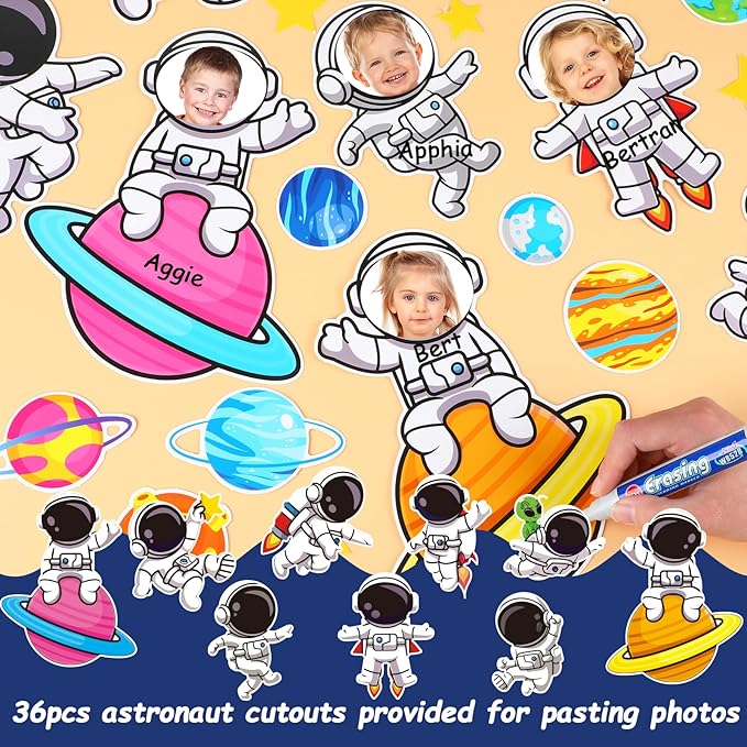 Outer Space Astronaut Bulletin Board Decorations Space Theme Classroom Decor Back to School Galaxy Borders Blast into a Learning Adventure Rocket Solar System Planet Paper Cutouts Kids