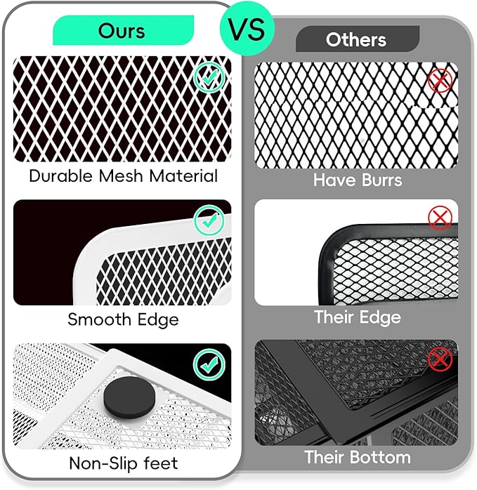 Mesh Pen Organizer for Desk, Multi-Functional Pencil Holder with Drawer Desk Organizers, Large Capacity Storage for School Office Home Supplies (White)