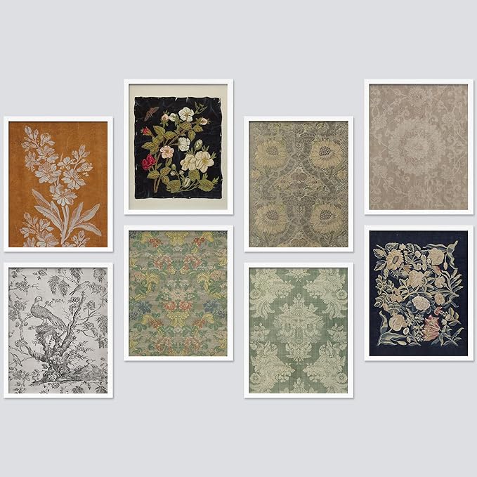 SIGNWIN Framed Poster Wall Art Set of Floral Botanical Flower Landscapes for Living Room, Bedroom, Office - 8"x10"x 8 White
