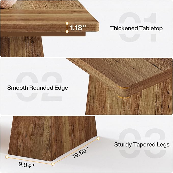 Tribesigns 63-Inch Executive Desk, Modern Office Computer Desk with Sturdy Double Pedestal, Large Study Writing Table Simple Workstation for Home Office, Light Brown