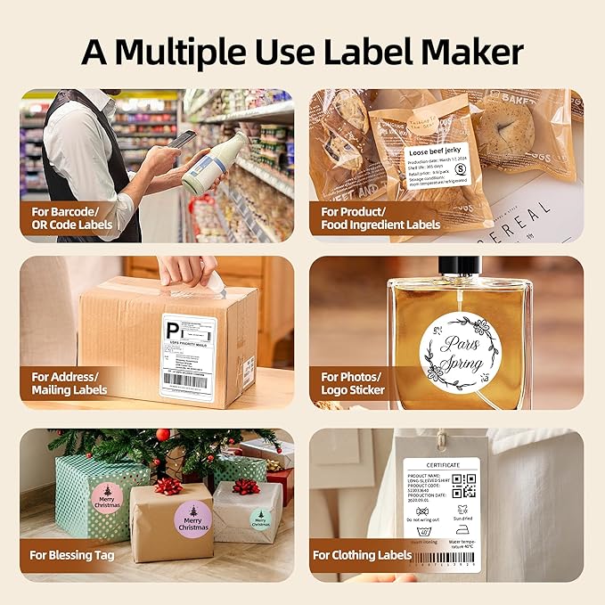 Label makers, 2-3 Inch Thermal Bluetooth Label Printer L9 Barcode Printer Mini Label Maker Easy to Use for Barcode,Address,Retail,Small Business,Shipping,Office,Clothing,Mailing(with 1 Roll Label)
