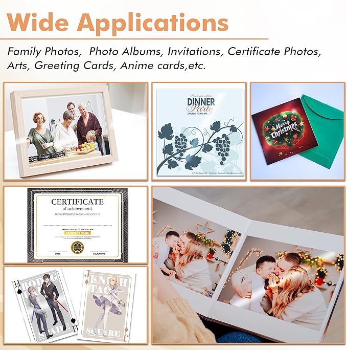 Koala Glossy Inkjet Photo Paper Thick 4X6 Inches 100 Sheets 54lb Picture Paper for Inkjet Printer Use DYE INK 200gsm
