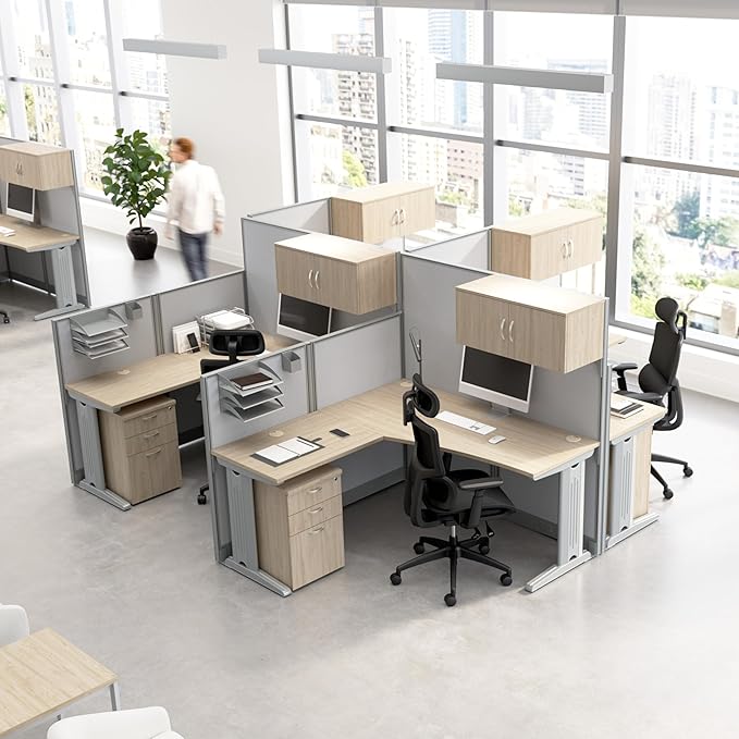 Bush Business Furniture 3 Drawer Rolling File Cabinet, Under Desk Storage, Office in an Hour Collection, Natural Elm
