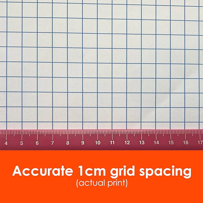 Geyer Instructional Products - 36" x 120" Large Graph Paper Roll, 1cm Blue Grid, Ideal for School Classroom Graphing, Designing Blueprints and Floorplans, Tabletop Gaming and Custom Mapping