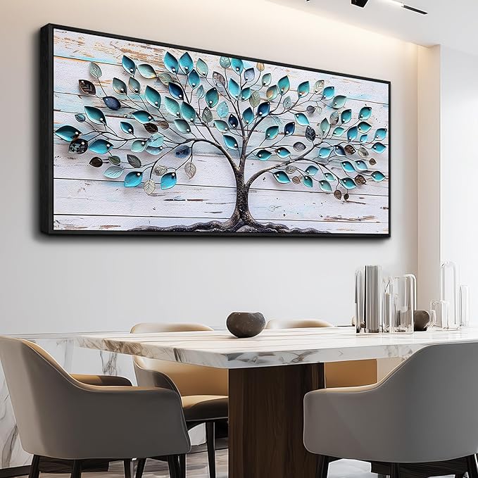 MHARTK66 Large Canvas Wall Art Framed-Tree Abstract Paintings Wall Decor Living Room Pictures Bedroom Artwork for Walls Landscape Farmhouse Decorations Botanical Prints Framed for Office Home Decor
