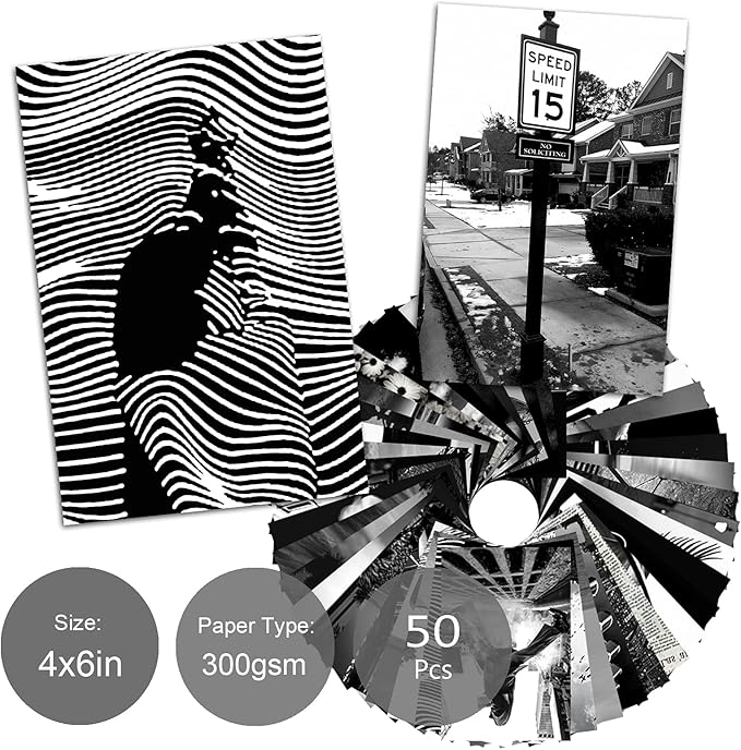 Wall Collage Kit, Black & White Aesthetic Pictures, 50PCS 4x6 Inch Picture Collage Kit for Wall Aesthetic, Teen Girls Bedroom Decor, Dorm Wall Decor, Photo Collection ,Cute Wall Decor for Teen 1