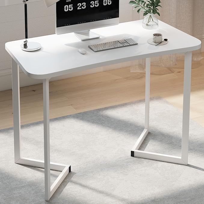 Computer Desk 40 Inch Small Table for Office,Modern Simple Style Writing Study Work Gaming Table for Home Office (White)