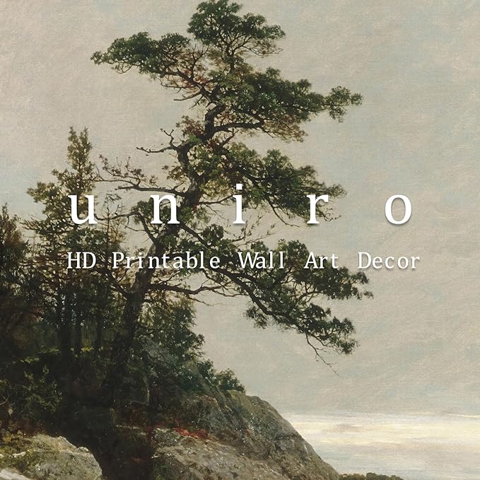 uniro Old Pine Vintage Canvas Wall Art for Home Decor, Spring Landscape Art Print, Old Pine Posters Oil Painting Wall Art, Rustic Wall Decor for Living Room, Bedroom, Bathroom Decor( 8" x 10"-UNFRAMED)