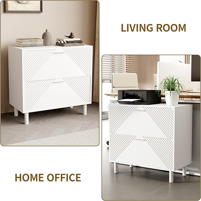 2 Drawer File Cabinet, Lateral Filing Cabinet for Letter/Legal/A4 Size, File Cabinets for Home Office,Wood File Storage Cabinets Printer Stand with Storage for Home,Office