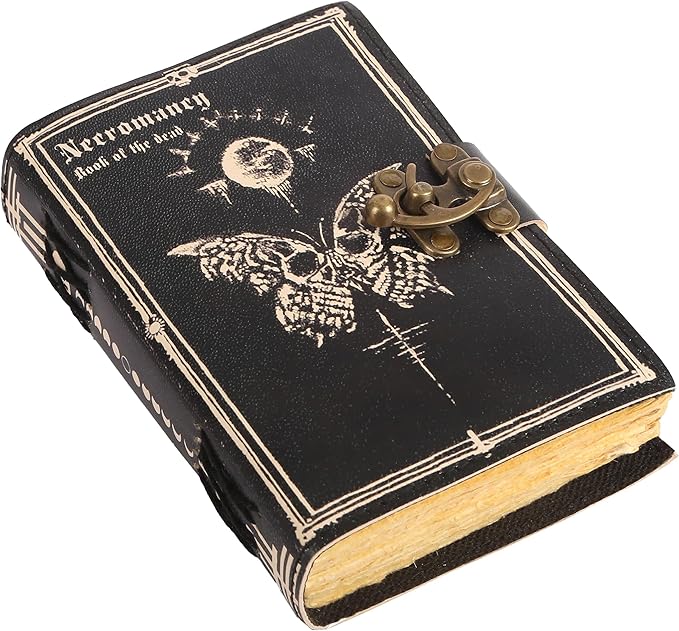 TUZECH Book of Spells Leather Bound Journal Deckle Edge Paper Grimoire Printed Diary Third Eye witchcraft supply and Witch Spell Notebook Antique Vintage Book for Men and Women (The Book Of Dead)