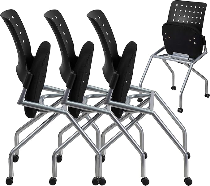 Flash Furniture Galaxy Mobile Nesting Chair with Black Fabric Seat
