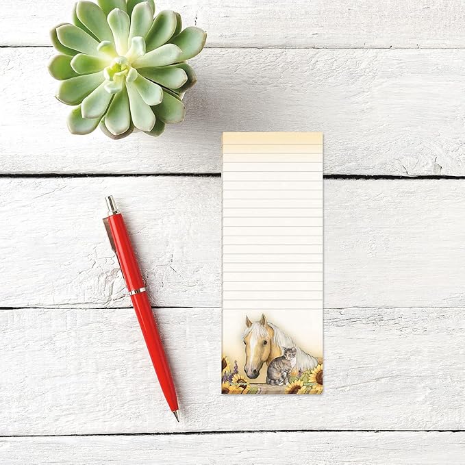 Current Horses Magnetic Notepad Set – Set of 12 Mini Memo Pads, 30-Sheet Pads, 2½ x 6½ Inches, Shopping List, to-Do Notes, Printed in The USA