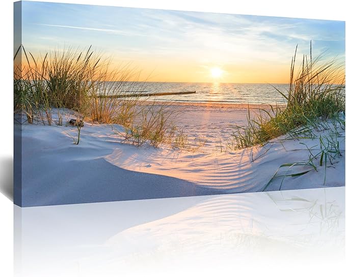 Lapremoly Wall Decorations For Living Room Large Canvas Wall Art For Bedroom Modern Office Wall Decor Art Sun Beach Ocean View Wall Paintings Prints Seascape Pictures Artwork Home Decor 24X48 inch