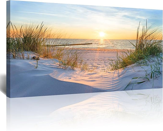 Lapremoly Wall Decorations For Living Room Large Canvas Wall Art For Bedroom Modern Office Wall Decor Art Sun Beach Ocean View Wall Paintings Prints Seascape Pictures Artwork Home Decor 24X48 inch