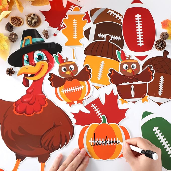 Fall Football Thanksgiving Bulletin Board Decorations Set Kick Off into Fall Classroom Decor Autumn Maple Leaf Paper Cutouts Football Border Sport Party School Classroom Chalkboard Wall Supplies Favor