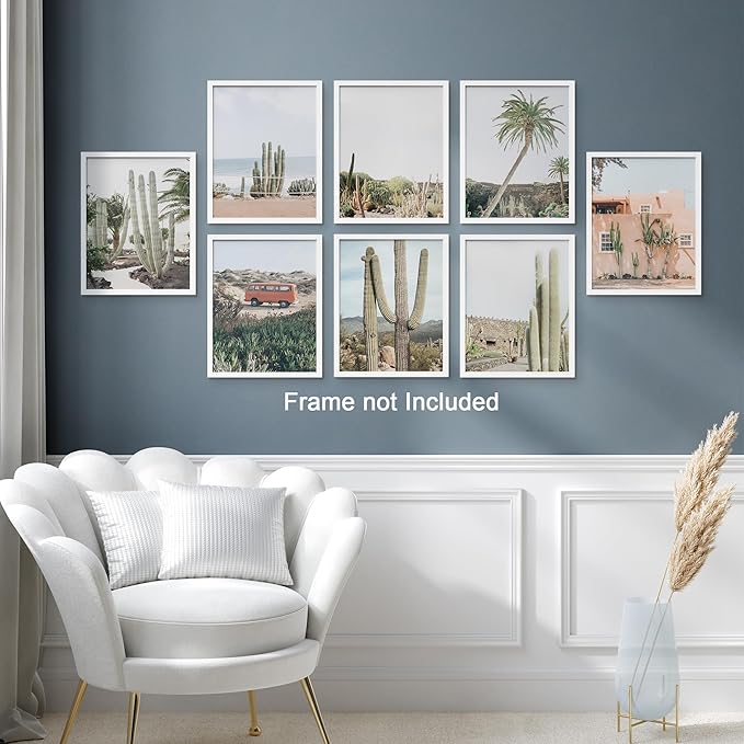 SIGNWIN Poster Wall Art Set of Cactus Desert Nature Wilderness for Living Room, Bedroom, Office - 8"x10"x 8