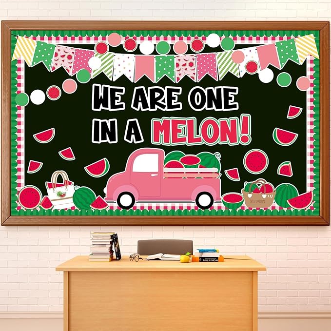 Summer Watermelon Bulletin Board Set Watermelon Truck Classroom Decorations Back to School One in a Melon Bulletin Board Decor Summer Watermelon Cutouts for Shcool Nursery Decor