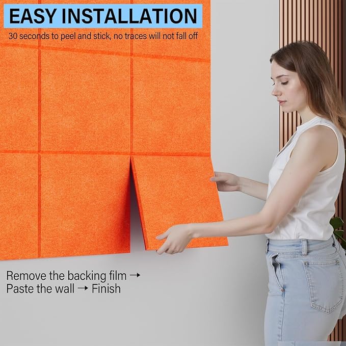 Large Cork Boards for Walls – 36" x 24" Self Adhesive Felt Wall Tiles, Ideal for Office Bulletin Board, Easy to Install Pin Board Photo Board