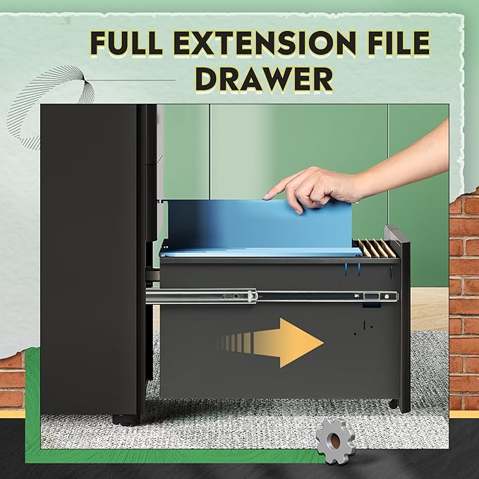 DEVAISE 3-Drawer Slim File Cabinet, Small Mobile Filing Cainet with Lock for Home Office, Fits Letter/Legal/A4 Size, 11.8 x 17.7 x 23.2 Inches (Pre-Assembled, Black)