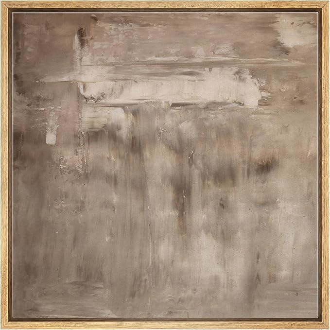 SIGNWIN Framed Canvas Print Wall Art Warm Taupe Misty Neutral Abstract Illustration Modern Art Decorative Nordic Minimal Calm/Zen for Living Room, Bedroom, Office - 24"x24" Natural
