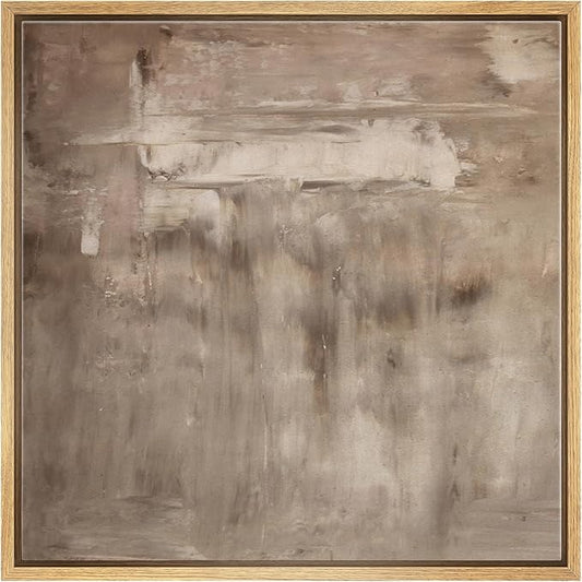 SIGNWIN Framed Canvas Print Wall Art Warm Taupe Misty Neutral Abstract Illustration Modern Art Decorative Nordic Minimal Calm/Zen for Living Room, Bedroom, Office - 24"x24" Natural