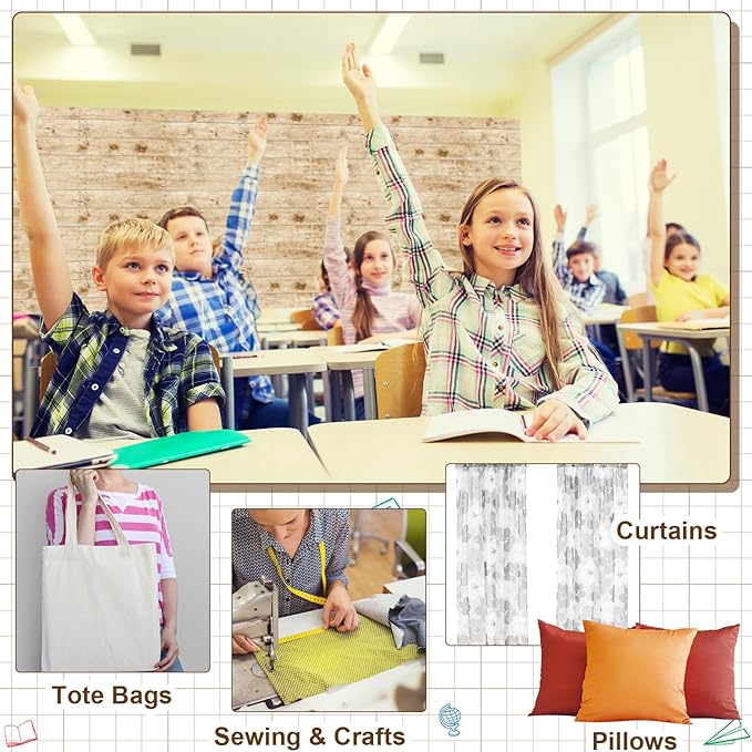 Bulletin Board Paper 48'' x 107'' Class Boards for Classroom Bulletin Boards Everyone is Welcome Classroom Board Decor Pillows Curtains Crafts(Rustic Wood,4 Pcs)
