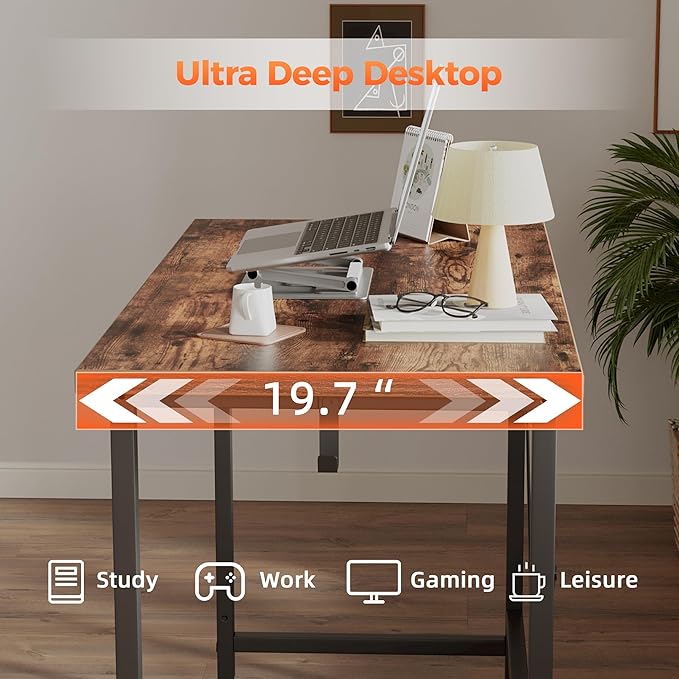 Mericonia 40 inch Computer Desk, Gaming Desk for Small Spaces, Modern Simple Style Table for Home Office, Study Student Writing Table