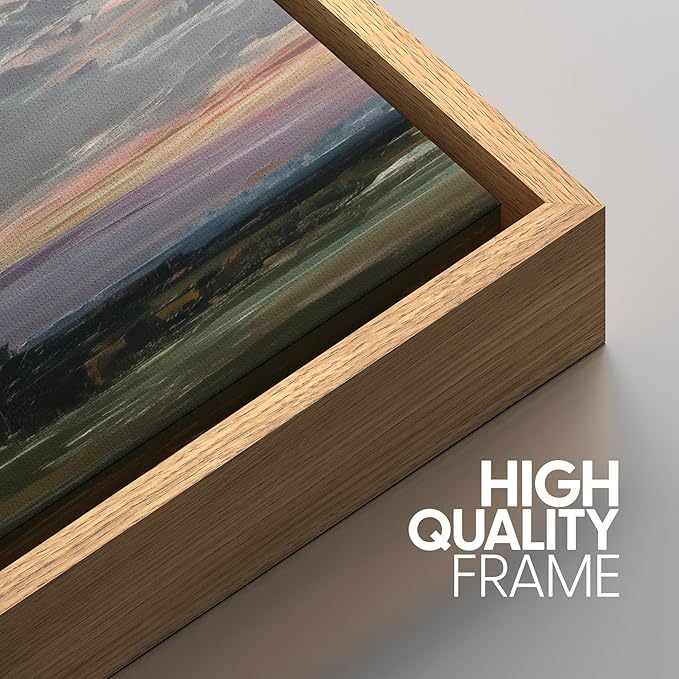 SIGNWIN Framed Canvas Print Wall Art Set Sunset Horizon Sky Landscape Photography Modern Art Landscape Relax/Calm for Living Room, Bedroom, Office - 24"x36"x3 NATURAL