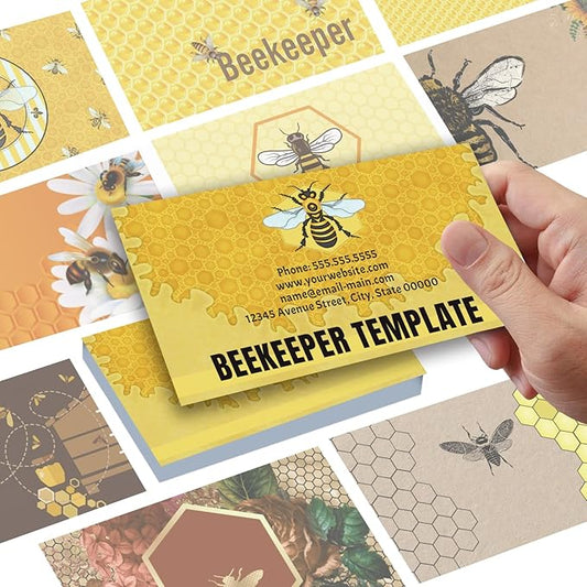 Business Cards Customize with Beekeeper Templates, Custom Business Cards Personalized with Your Logo, 3.5"X 2" 300gsm Matte Paper for Small Business