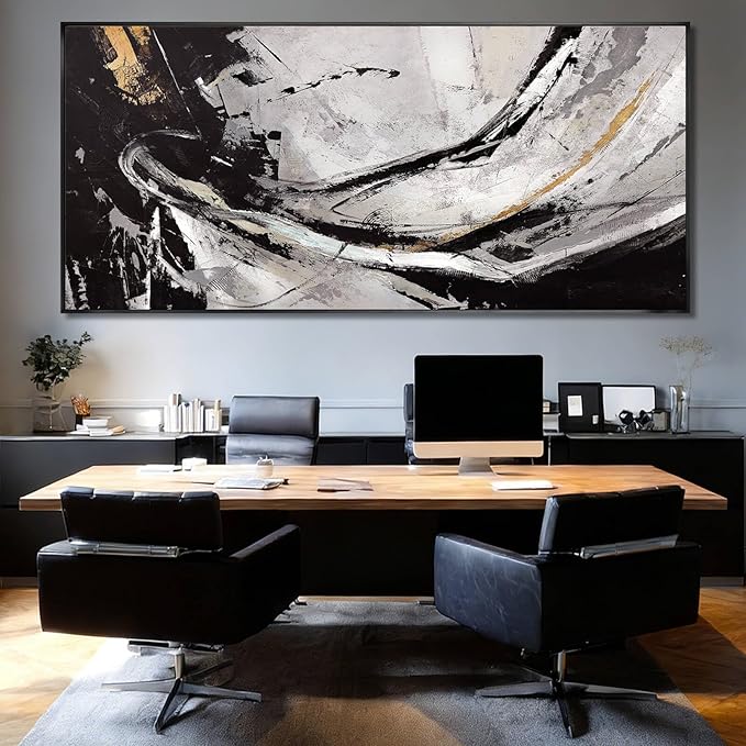 XIANSHOU Abstract Home Wall Decor Contemporary Photo Prints Grey and Black Art Posters 40"x86" Bedroom Artwork for Wall Pictures for Office