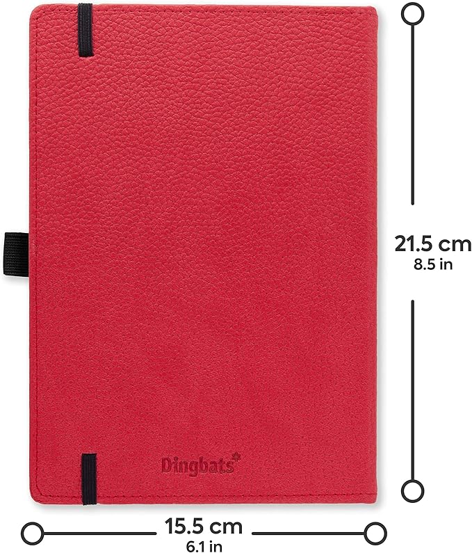 Dingbats A5 Wildlife Notebook Journal Hardcover, Cream 100gsm Ink-Proof Paper, 6.1 x 8.5 inches, 192 pages (Red Kangaroo, Plain)