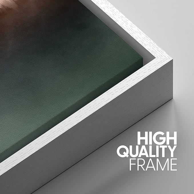 SIGNWIN Framed Canvas Print Wall Art Set Duotone Orange Green Mountain Forest Nature Wilderness Photography Modern Art Rustic Scenic Relax/Calm for Living Room, Bedroom, Office - 16"x24"x3 White