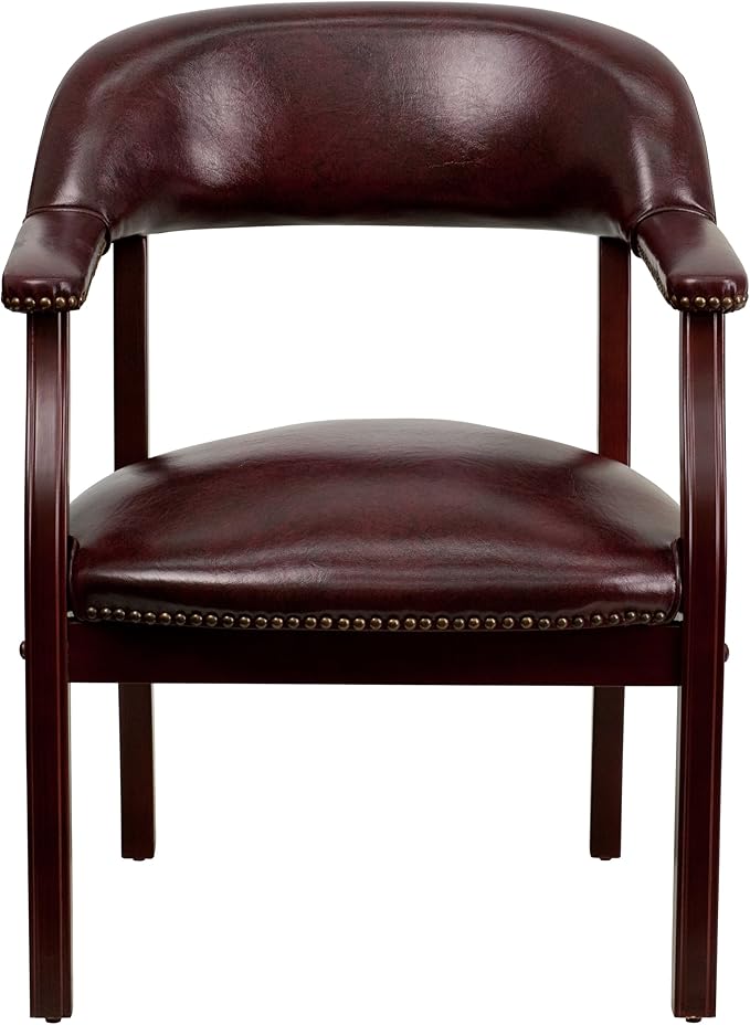 Flash Furniture Diamond Oxblood Vinyl Luxurious Conference Chair with Accent Nail Trim